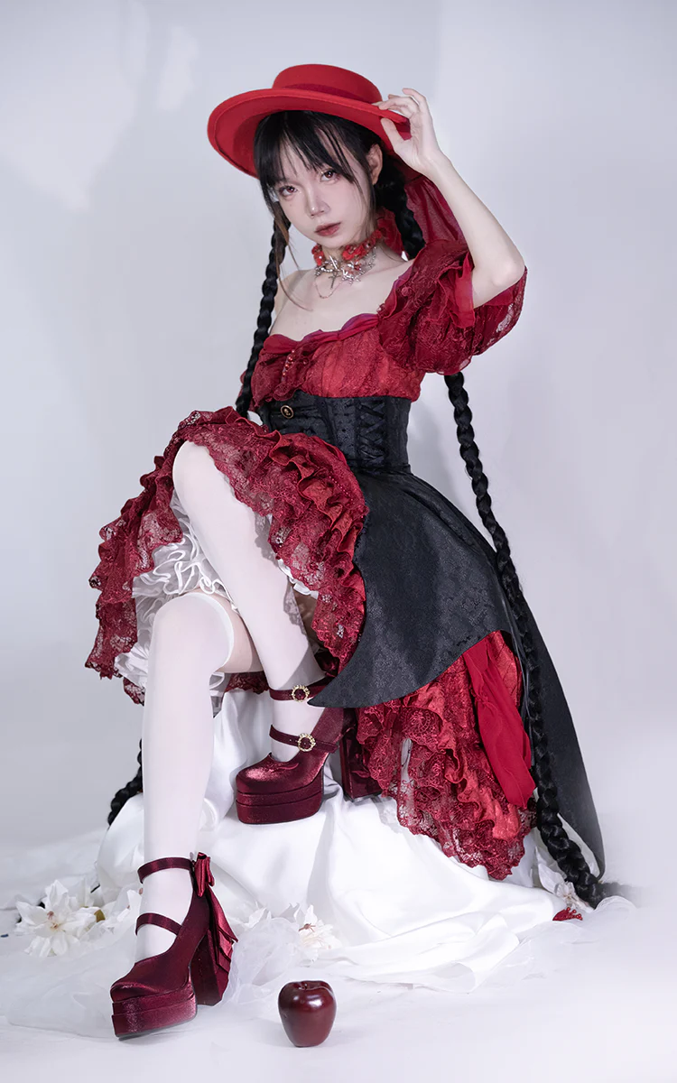 Dreamland - Floating Dream Lily - Elegant Lolita High Heel Shoes, Detachable Bow - Image 32