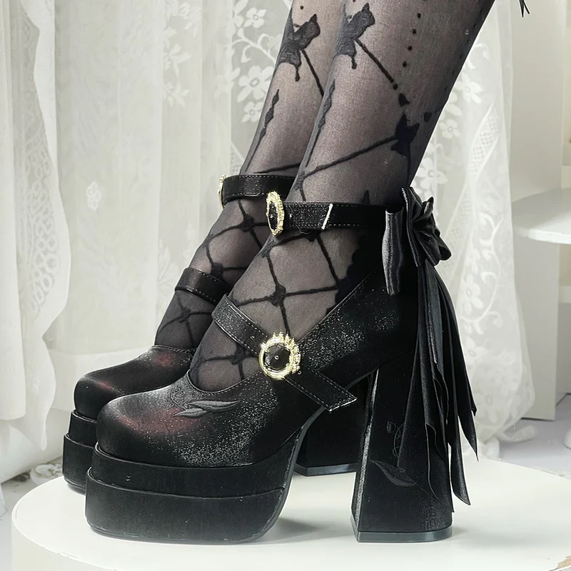 Dreamland - Floating Dream Lily - Elegant Lolita High Heel Shoes, Detachable Bow - Image 35