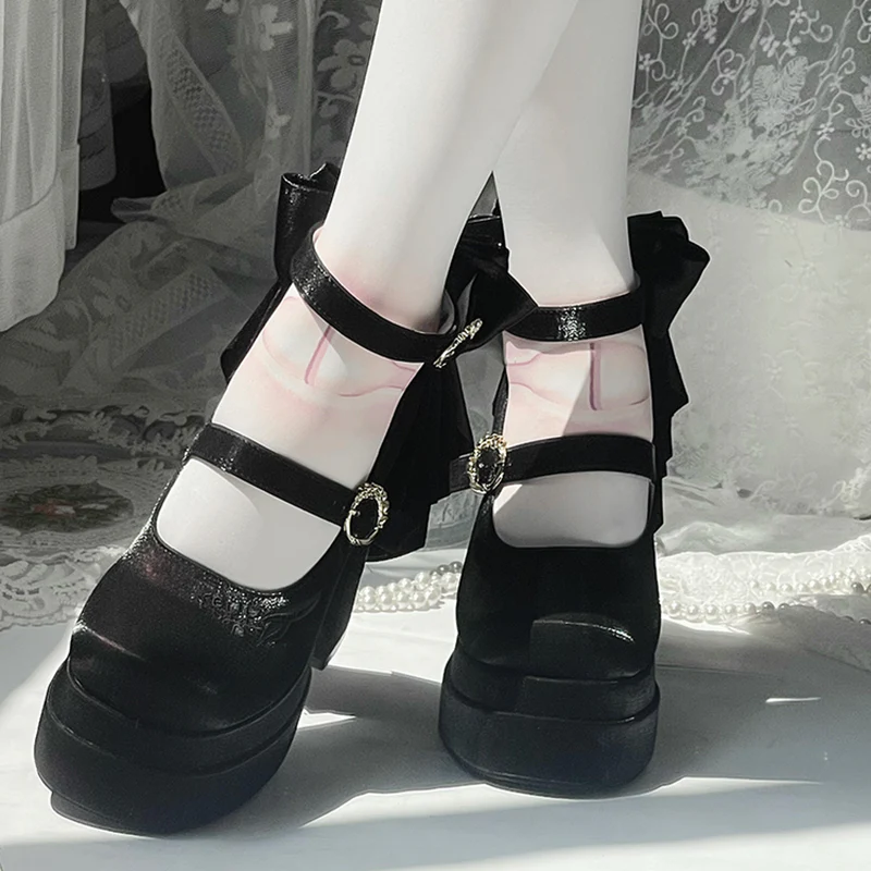 Dreamland - Floating Dream Lily - Elegant Lolita High Heel Shoes, Detachable Bow - Image 36