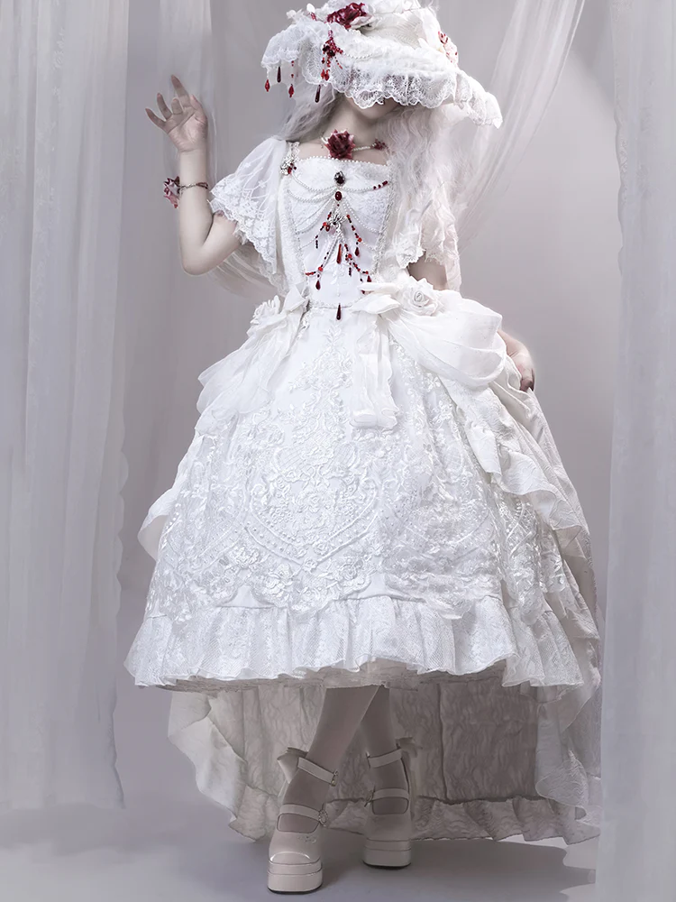 Dreamland - Floating Dream Lily - Elegant Lolita High Heel Shoes, Detachable Bow - Image 38