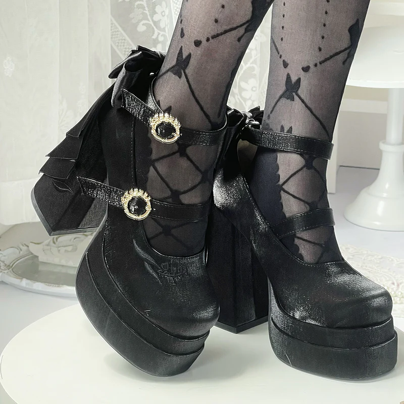 Dreamland - Floating Dream Lily - Elegant Lolita High Heel Shoes, Detachable Bow - Image 6