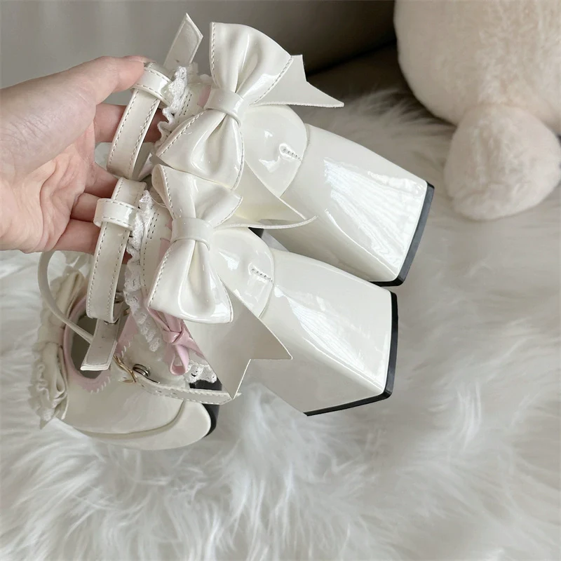 Jiangjiang Biscuit - Elegant Lolita High Heel Shoes Round Toe Low Cut - Image 10