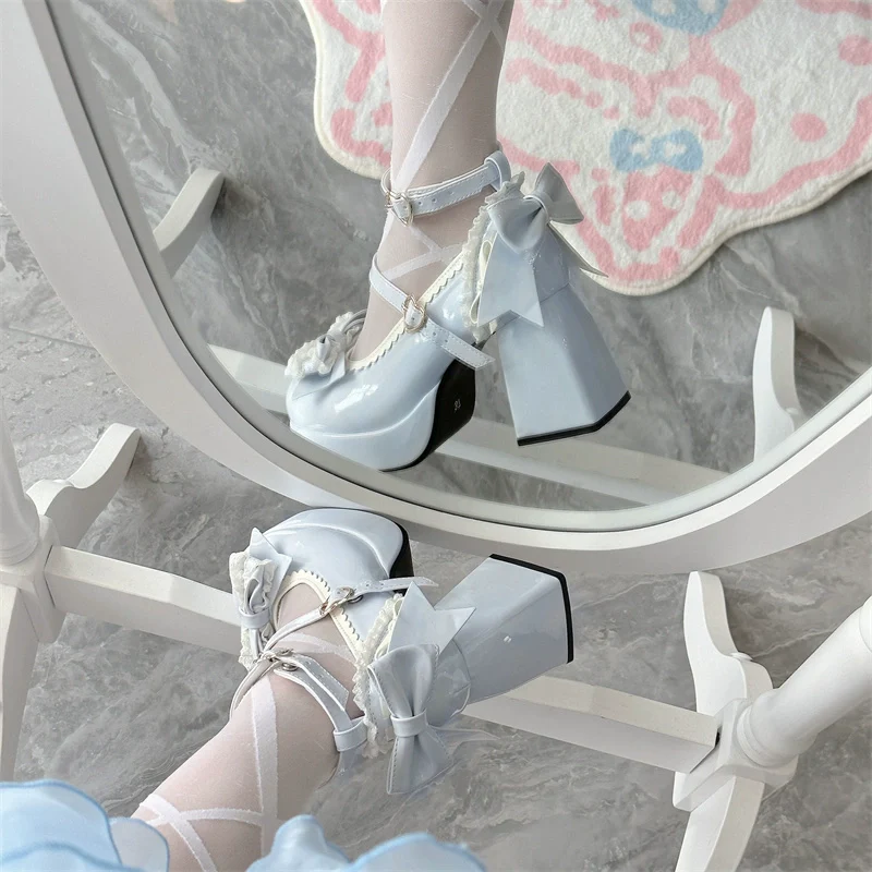 Jiangjiang Biscuit - Elegant Lolita High Heel Shoes Round Toe Low Cut - Image 11
