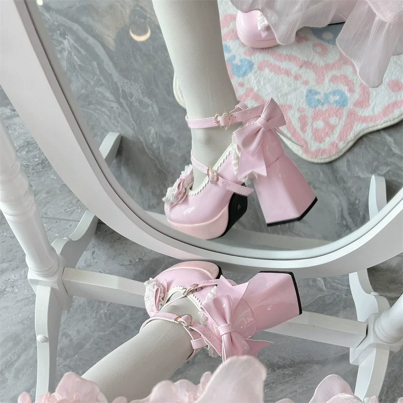 Jiangjiang Biscuit - Elegant Lolita High Heel Shoes Round Toe Low Cut - Image 23