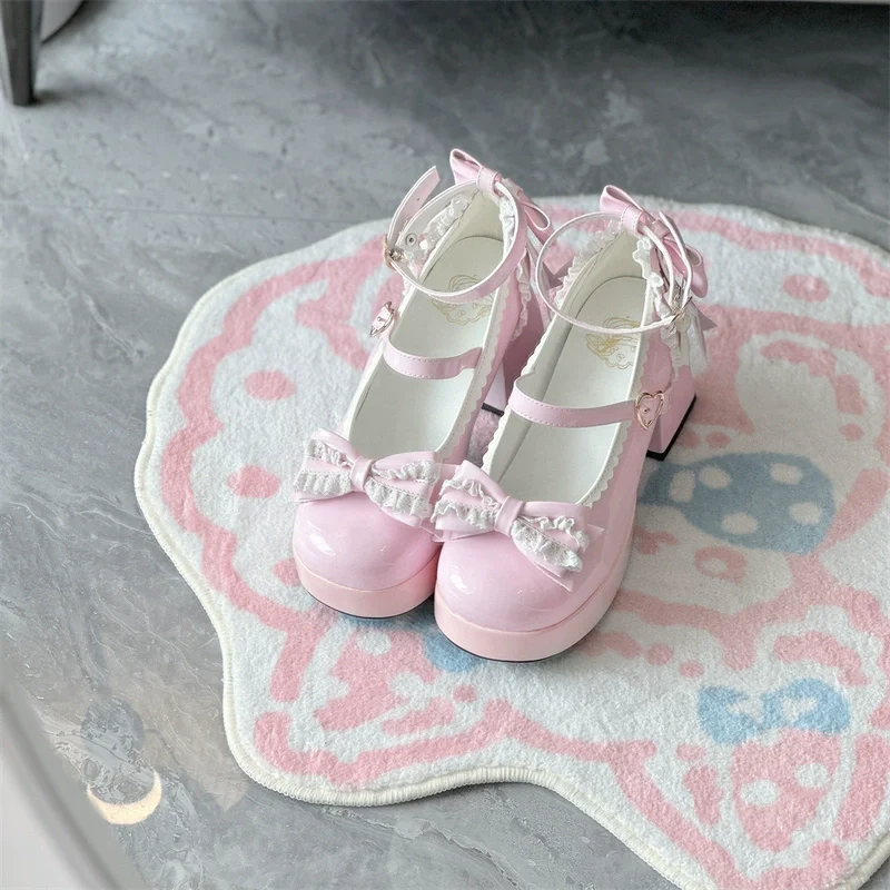 Jiangjiang Biscuit - Elegant Lolita High Heel Shoes Round Toe Low Cut - Image 26