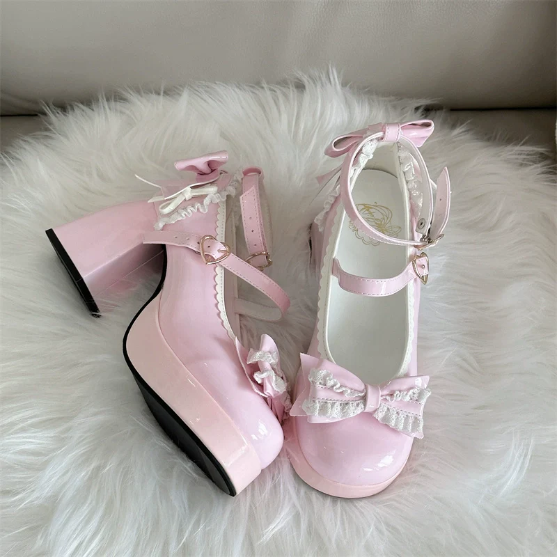 Jiangjiang Biscuit - Elegant Lolita High Heel Shoes Round Toe Low Cut - Image 27