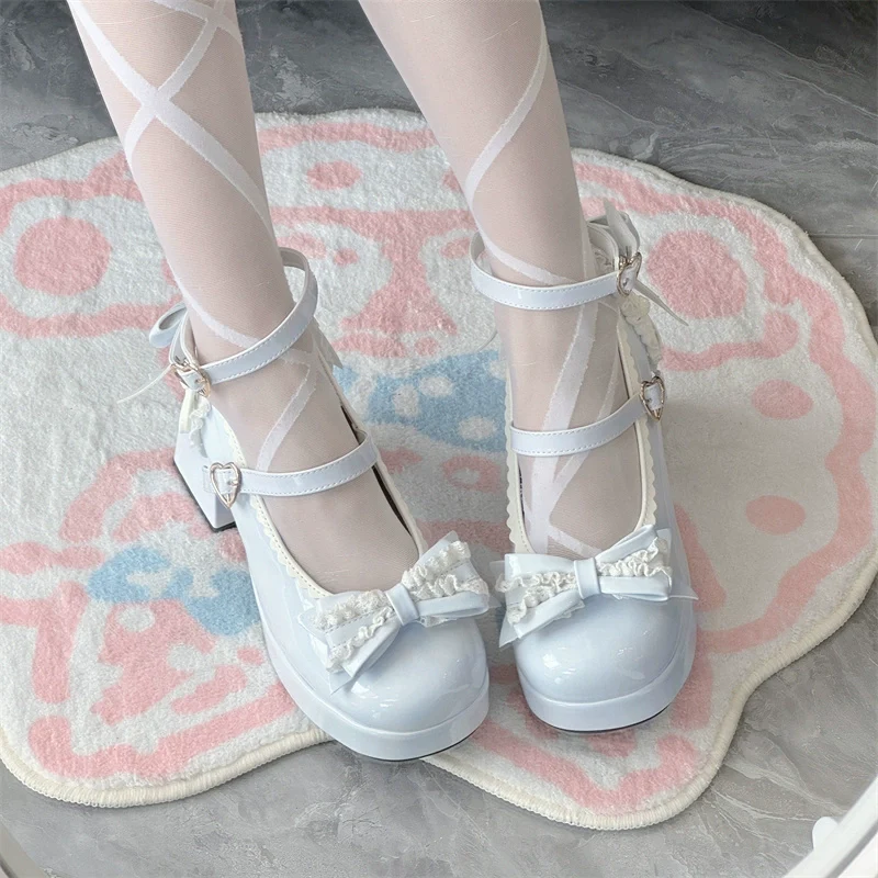 Jiangjiang Biscuit - Elegant Lolita High Heel Shoes Round Toe Low Cut - Image 4
