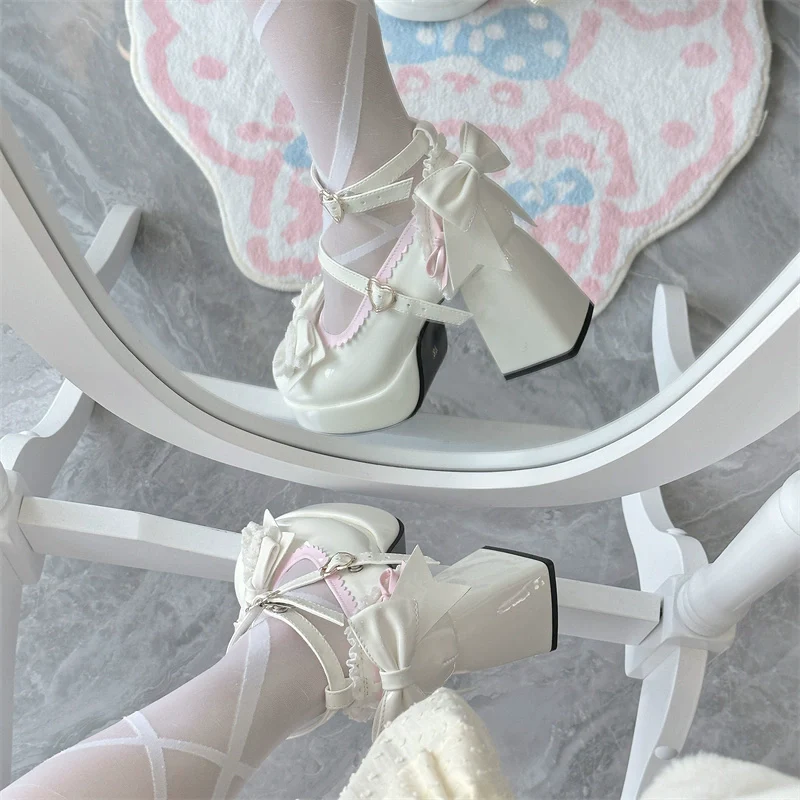 Jiangjiang Biscuit - Elegant Lolita High Heel Shoes Round Toe Low Cut - Image 5