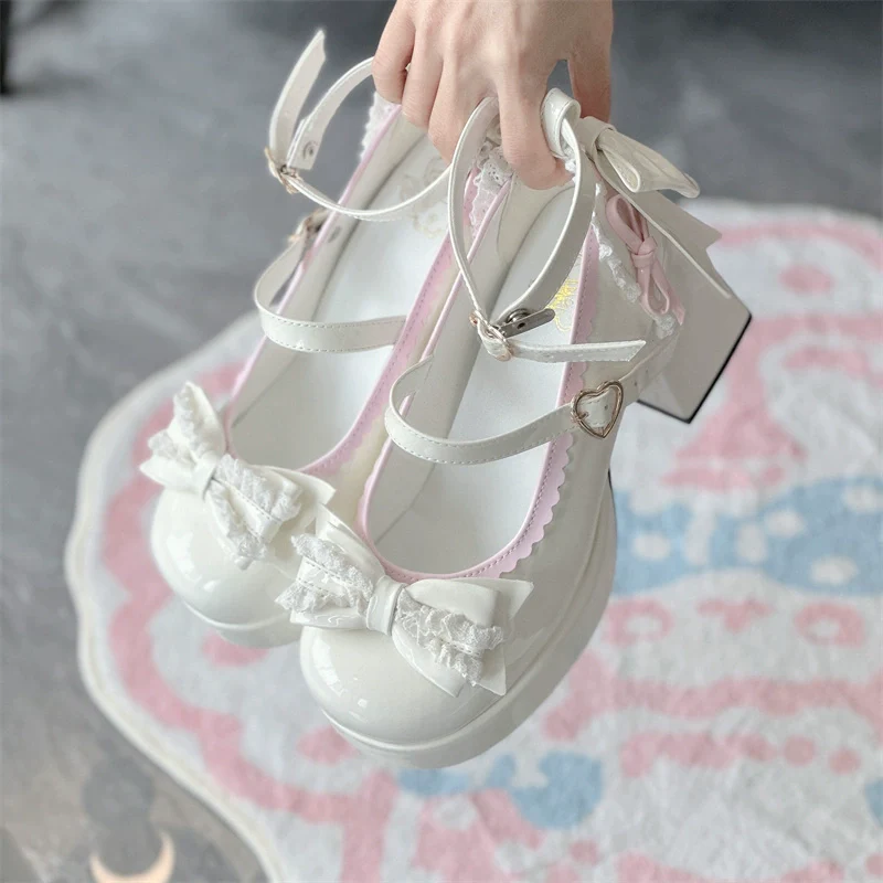 Jiangjiang Biscuit - Elegant Lolita High Heel Shoes Round Toe Low Cut - Image 6