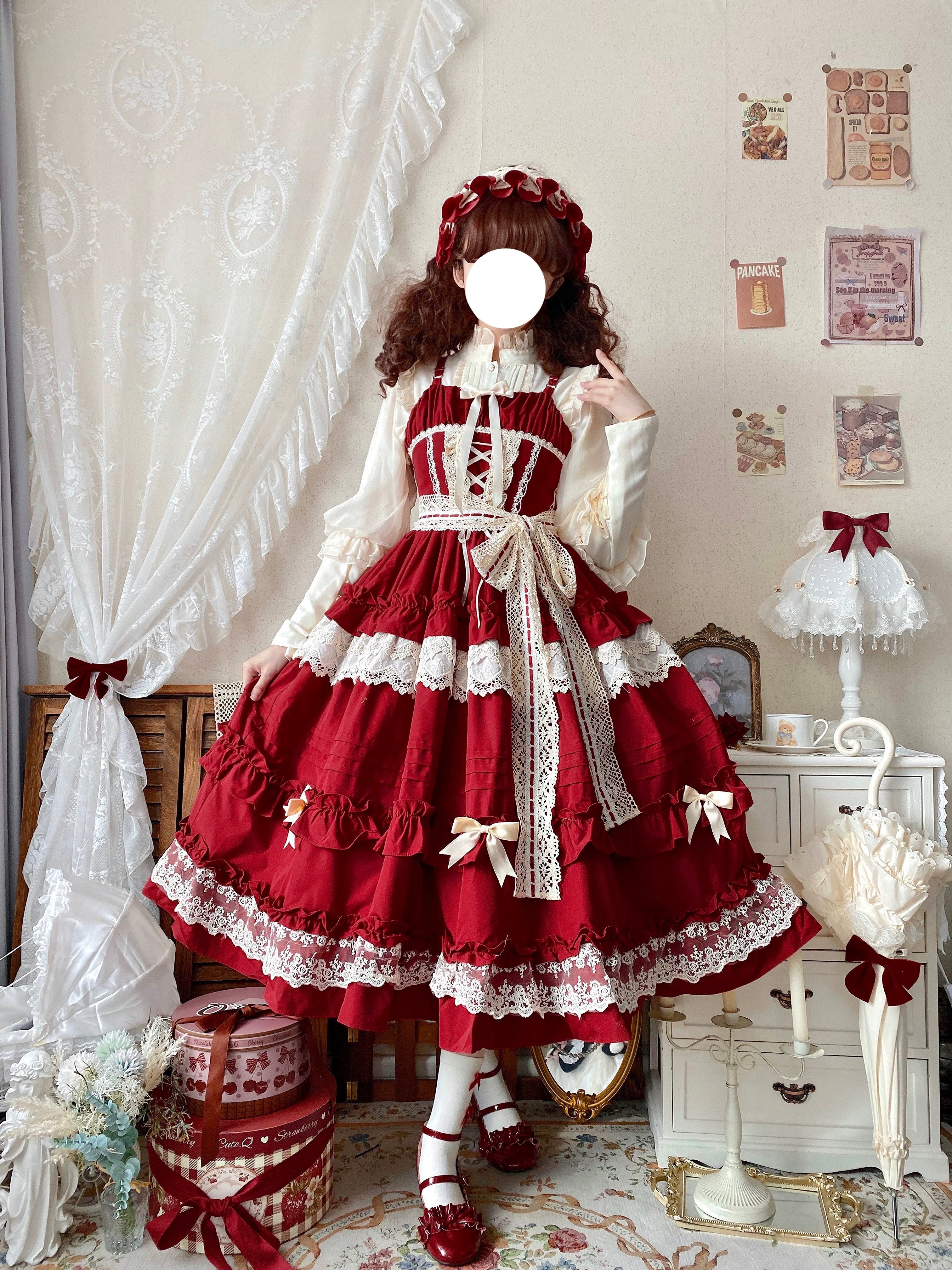 Qianmu - Lilianne - Elegant Lolita Ruffled Hem JSK Dress Multicolors - Image 10