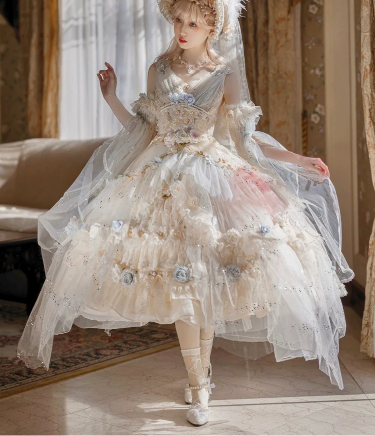 Flower Spirit - Elegant Lolita JSK Dress Summer Wedding Lolita JSK - Image 10