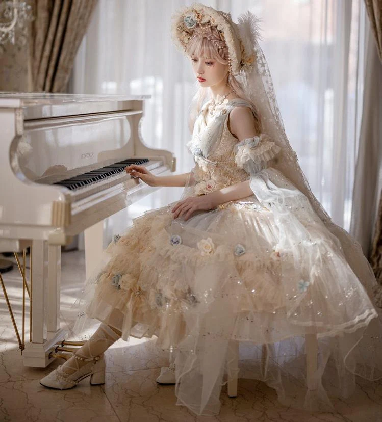 Flower Spirit - Elegant Lolita JSK Dress Summer Wedding Lolita JSK - Image 11