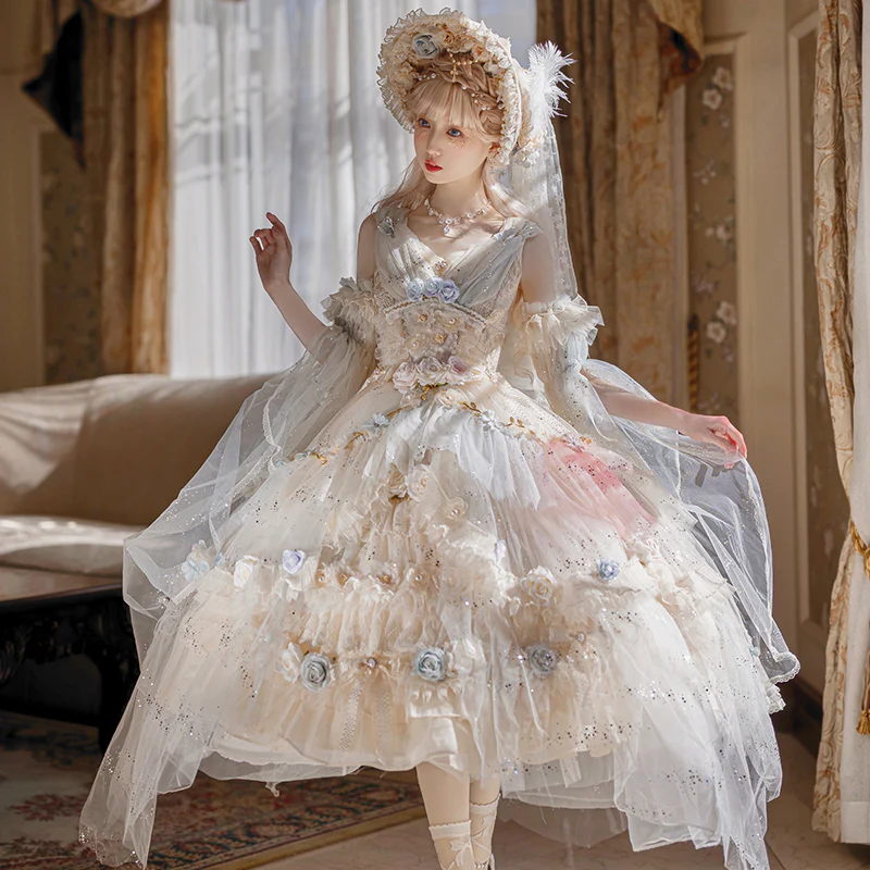 Flower Spirit - Elegant Lolita JSK Dress Summer Wedding Lolita JSK - Image 12