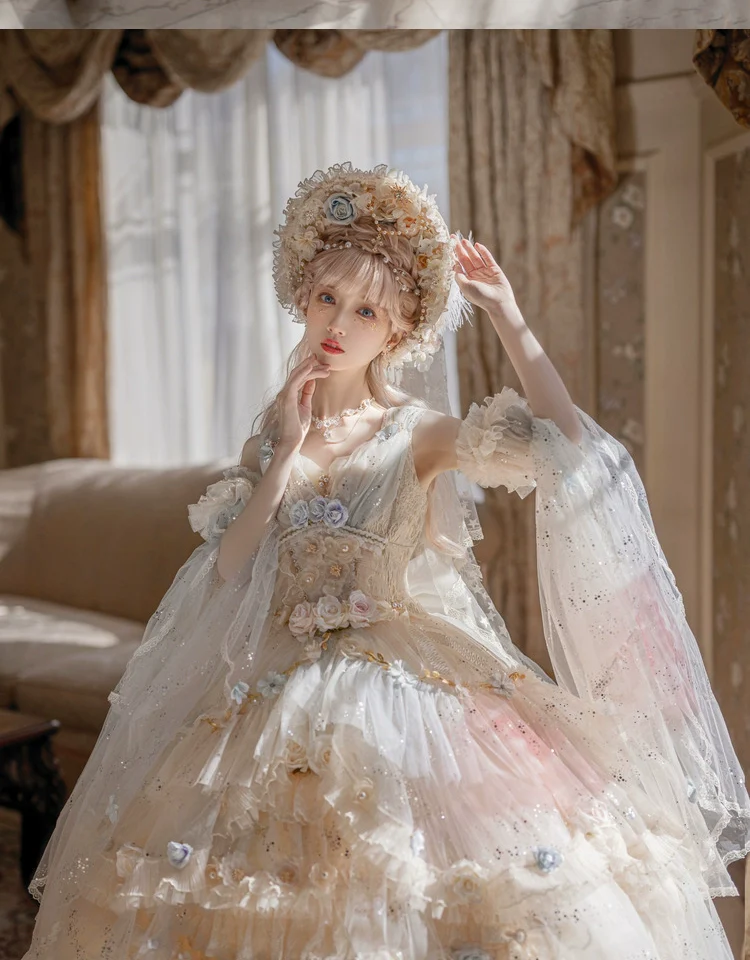 Flower Spirit - Elegant Lolita JSK Dress Summer Wedding Lolita JSK - Image 13