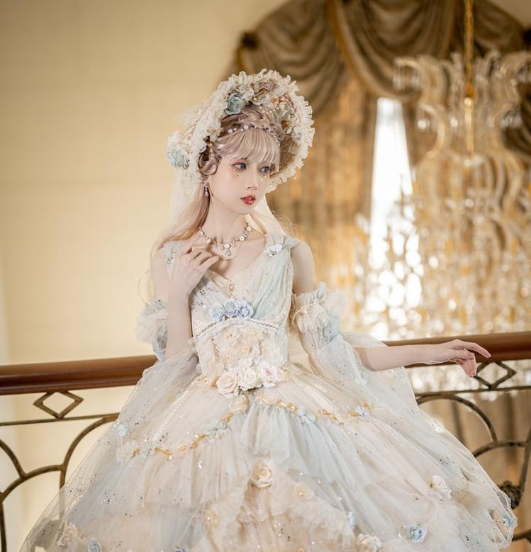 Flower Spirit - Elegant Lolita JSK Dress Summer Wedding Lolita JSK - Image 14