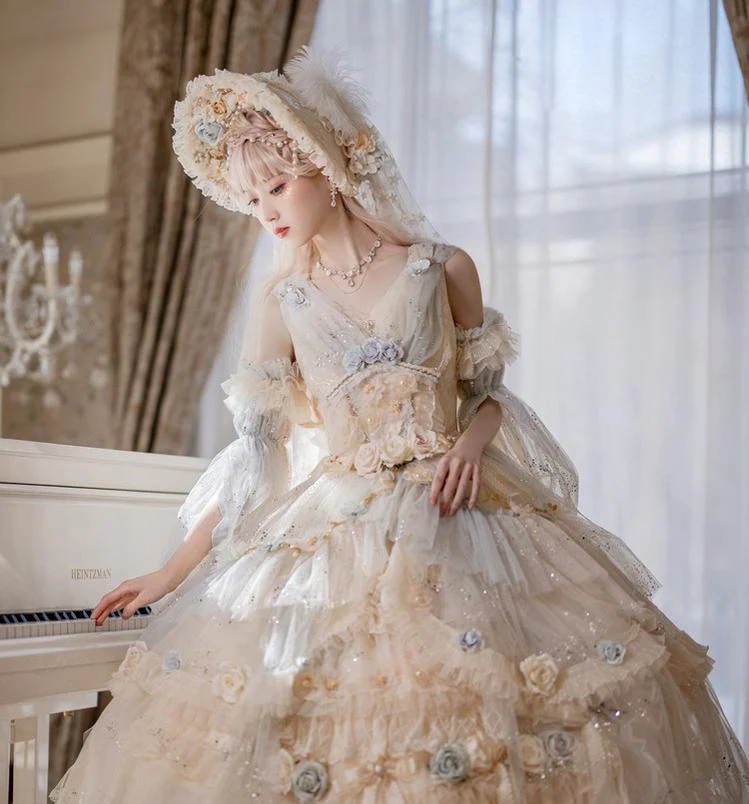 Flower Spirit - Elegant Lolita JSK Dress Summer Wedding Lolita JSK - Image 4