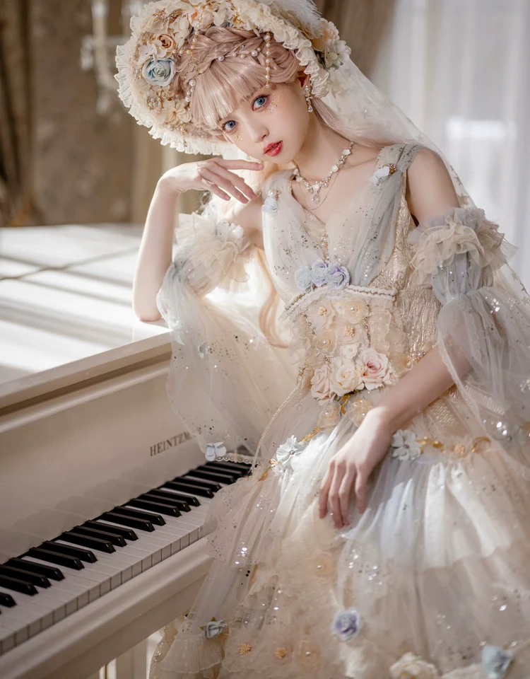 Flower Spirit - Elegant Lolita JSK Dress Summer Wedding Lolita JSK - Image 5