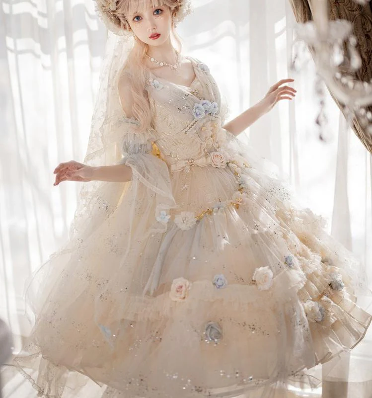 Flower Spirit - Elegant Lolita JSK Dress Summer Wedding Lolita JSK - Image 6