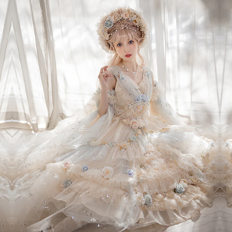 Flower Spirit - Elegant Lolita JSK Dress Summer Wedding Lolita JSK - Image 7