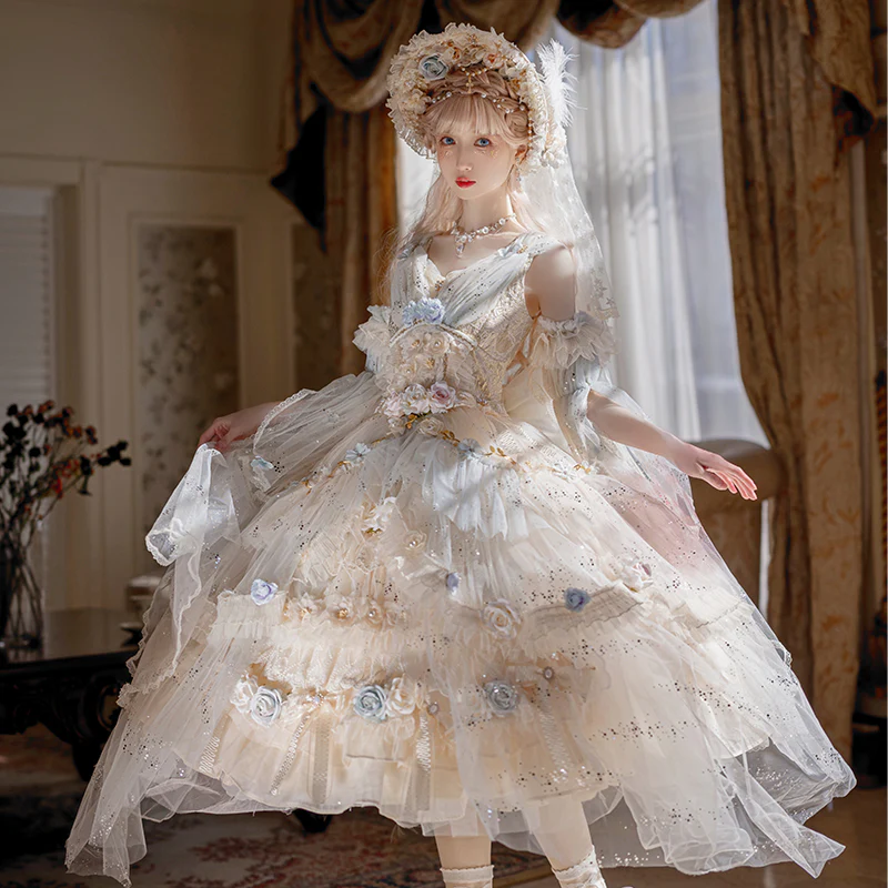 Flower Spirit - Elegant Lolita JSK Dress Summer Wedding Lolita JSK - Image 9