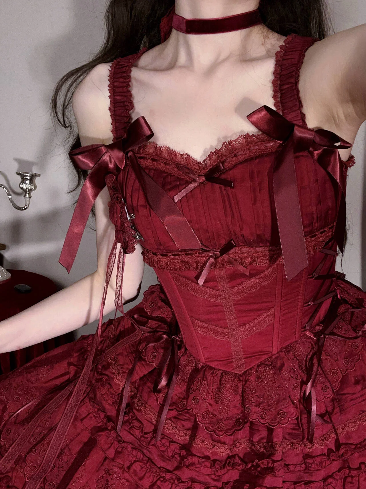 MEEKWIND - Miss Flora - Elegant Lolita Bodice Suit Tiered Skirt - Image 7