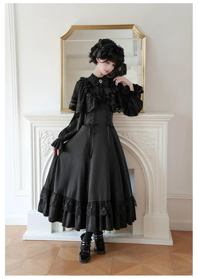 White Daylight - Elegant Lolita Long Sleeve OP Dress, Side Zipper - Image 20