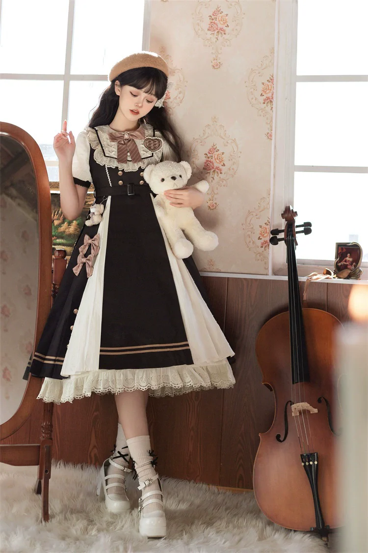 Chocolate Workshop - Elegant Lolita OP Daily Short Sleeve Dress - Image 13