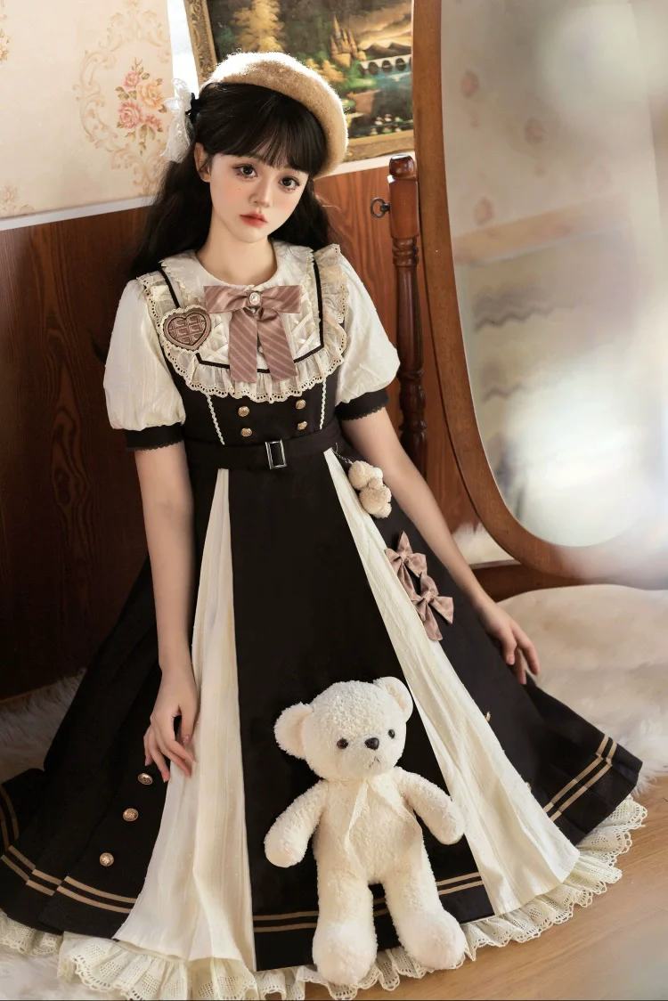 Chocolate Workshop - Elegant Lolita OP Daily Short Sleeve Dress - Image 17