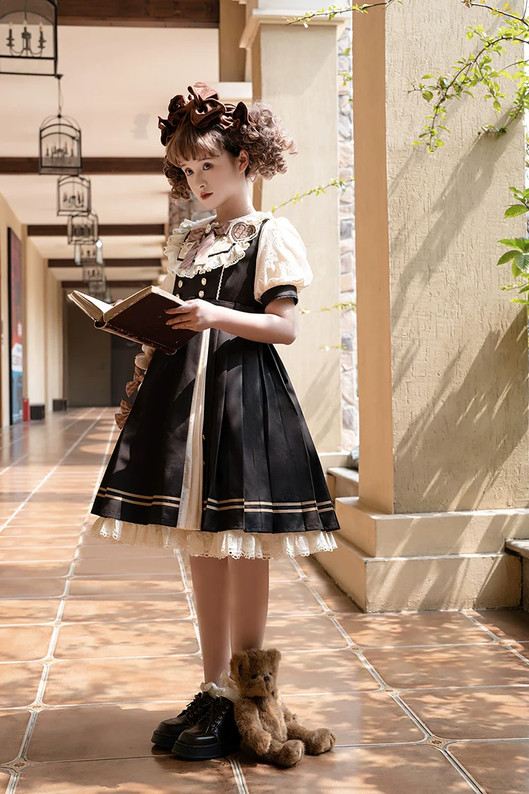 Chocolate Workshop - Elegant Lolita OP Daily Short Sleeve Dress - Image 20