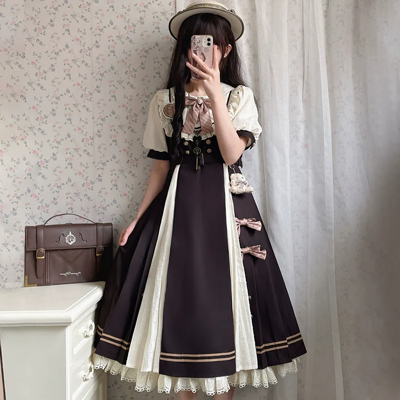 Chocolate Workshop - Elegant Lolita OP Daily Short Sleeve Dress - Image 22