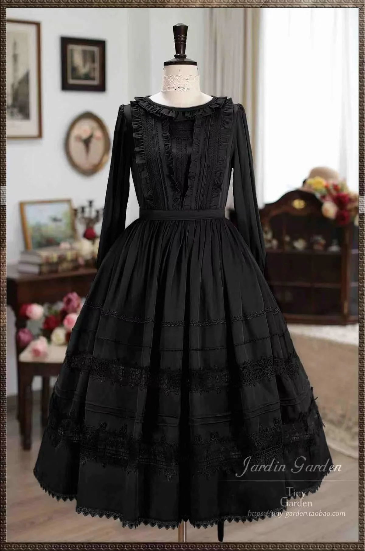 Spring Whispers - Elegant Lolita OP Dress French Style Long/Short Sleeve - Image 10