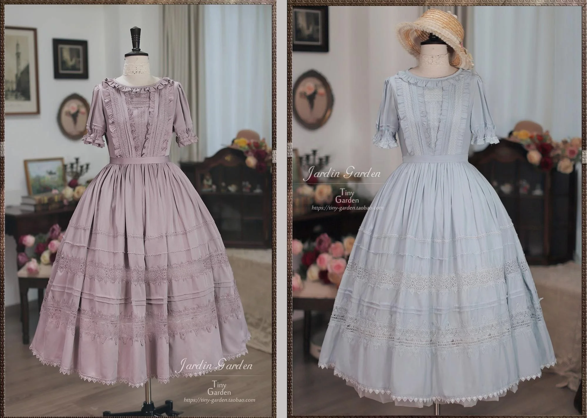 Spring Whispers - Elegant Lolita OP Dress French Style Long/Short Sleeve - Image 14