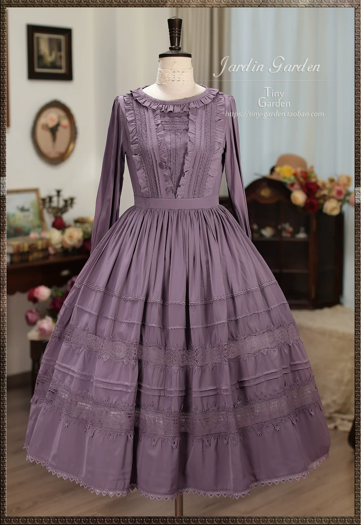 Spring Whispers - Elegant Lolita OP Dress French Style Long/Short Sleeve - Image 2