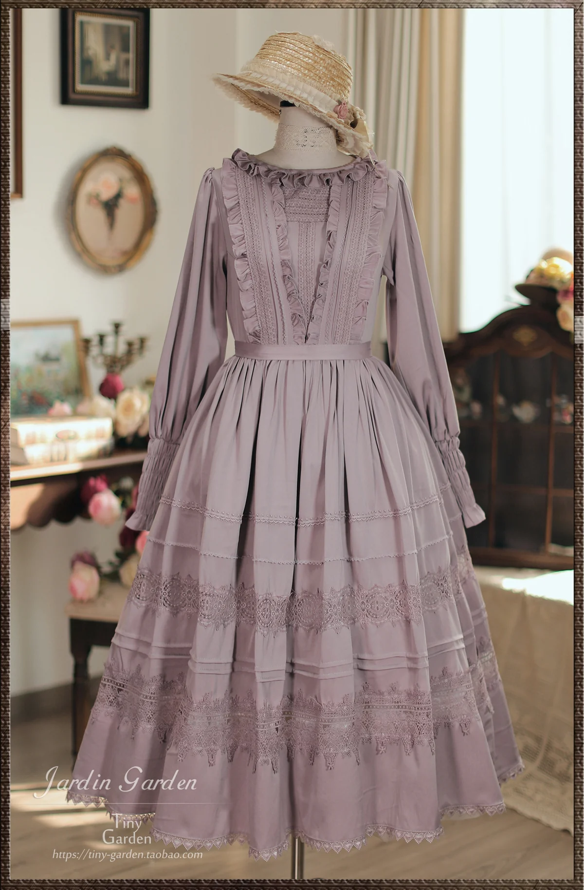 Spring Whispers - Elegant Lolita OP Dress French Style Long/Short Sleeve - Image 3