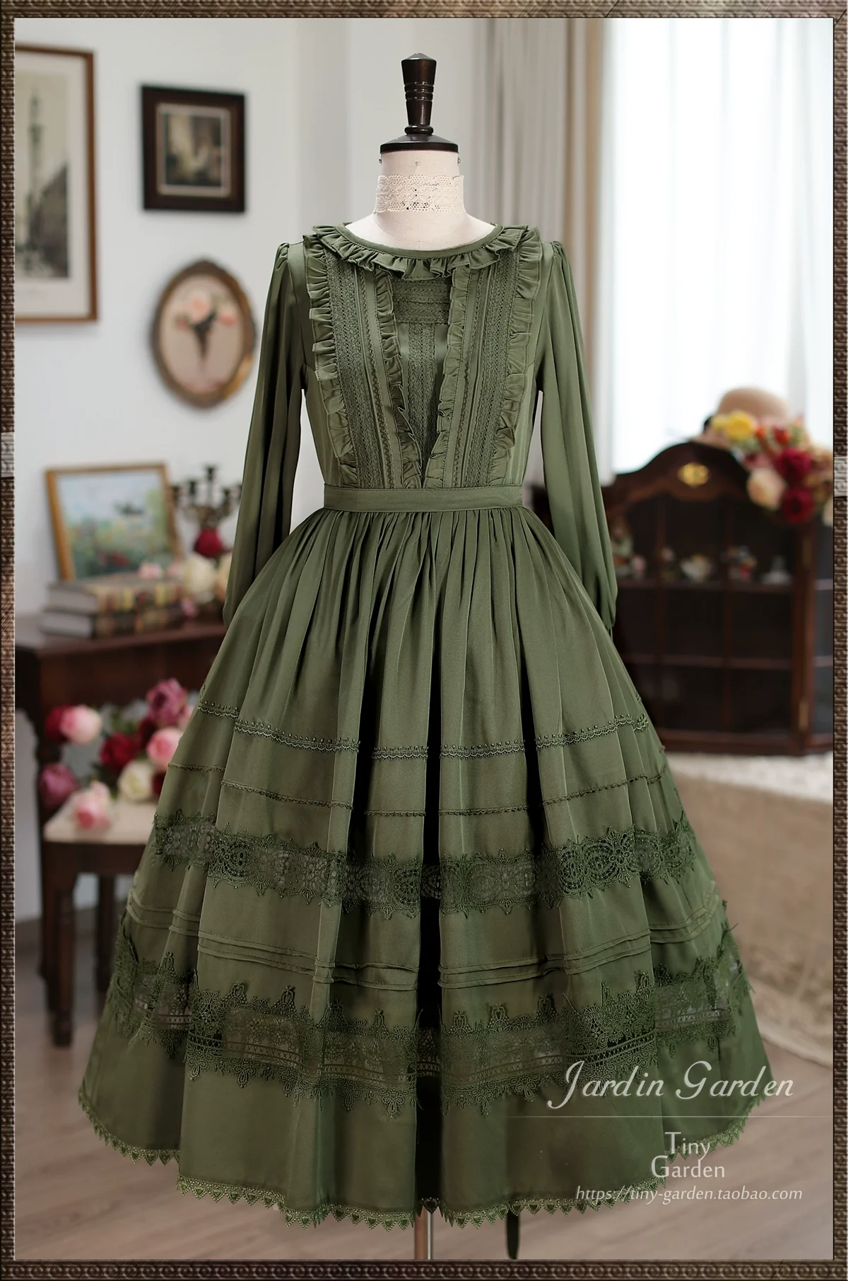 Spring Whispers - Elegant Lolita OP Dress French Style Long/Short Sleeve - Image 5