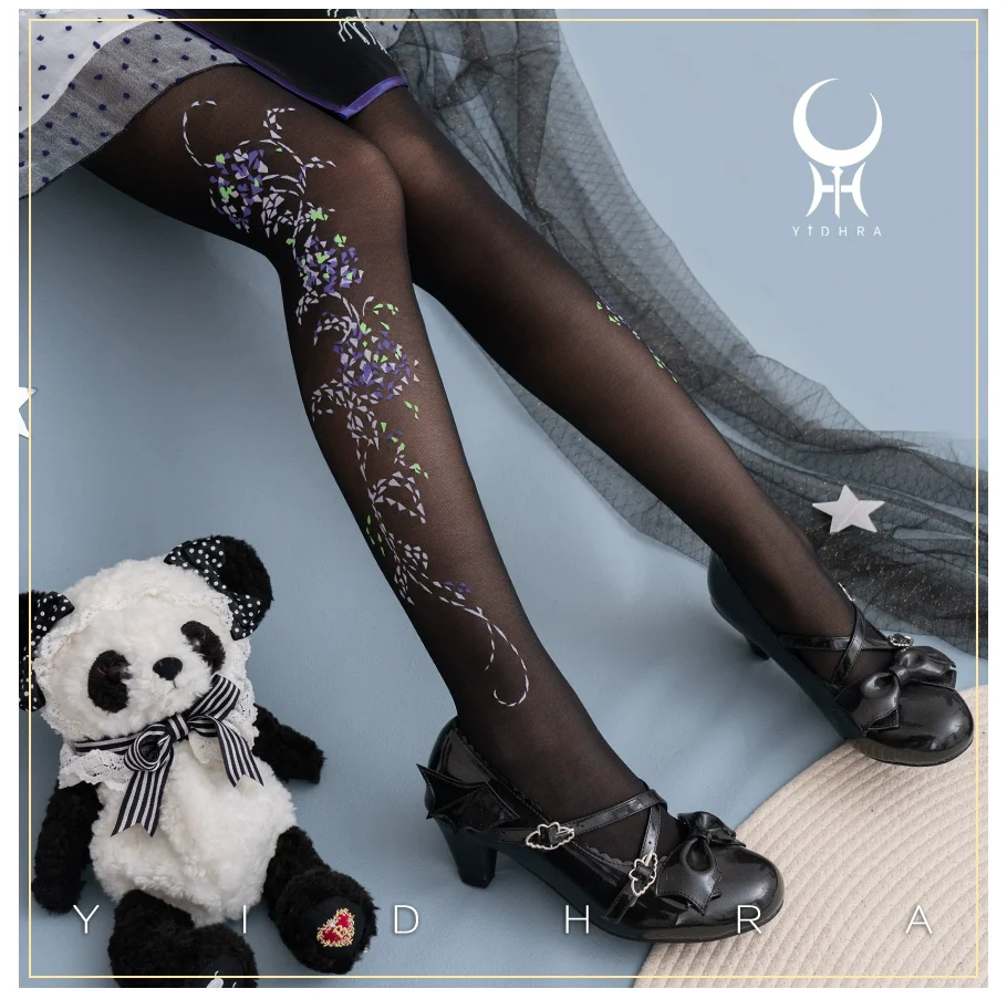 Yidhra - Resplendent flower Qiki - Elegant Lolita Pantyhose Velvet Pantyhoses Summer - Image 13