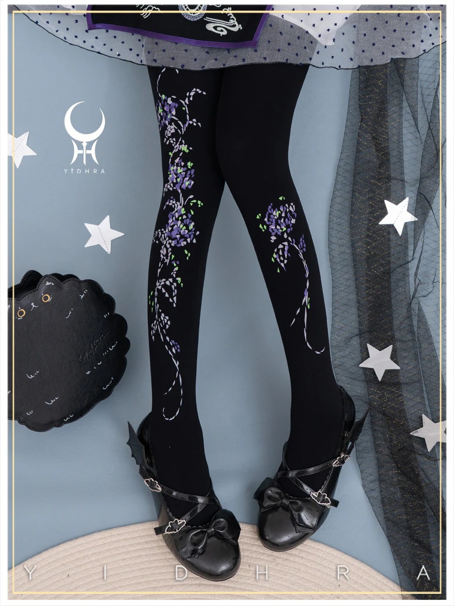 Yidhra - Resplendent flower Qiki - Elegant Lolita Pantyhose Velvet Pantyhoses Summer - Image 8