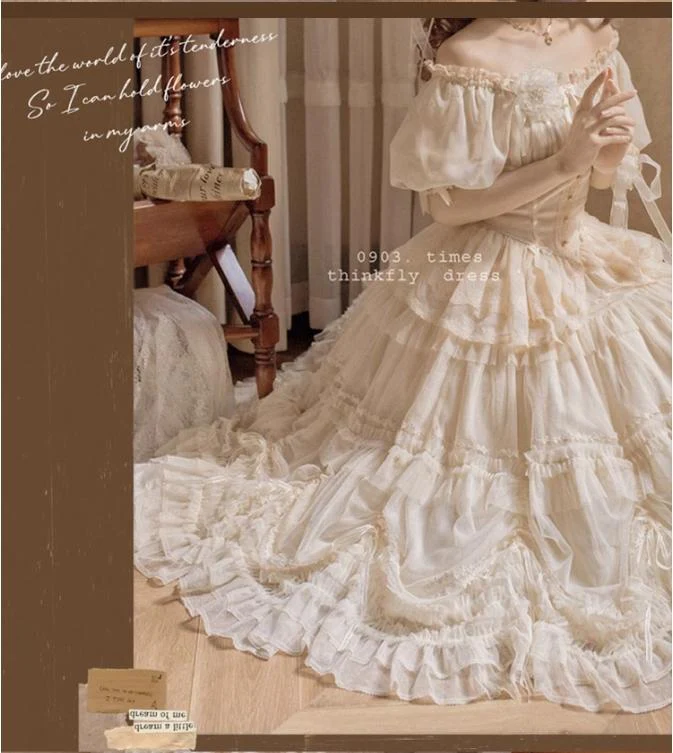 Pleated Heart - Elegant Lolita Petticoat with Dotted Gauze Hem - Image 15