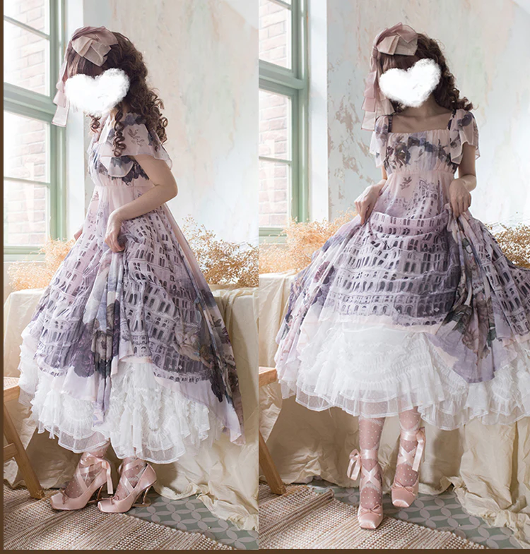 Pleated Heart - Elegant Lolita Petticoat with Dotted Gauze Hem - Image 5