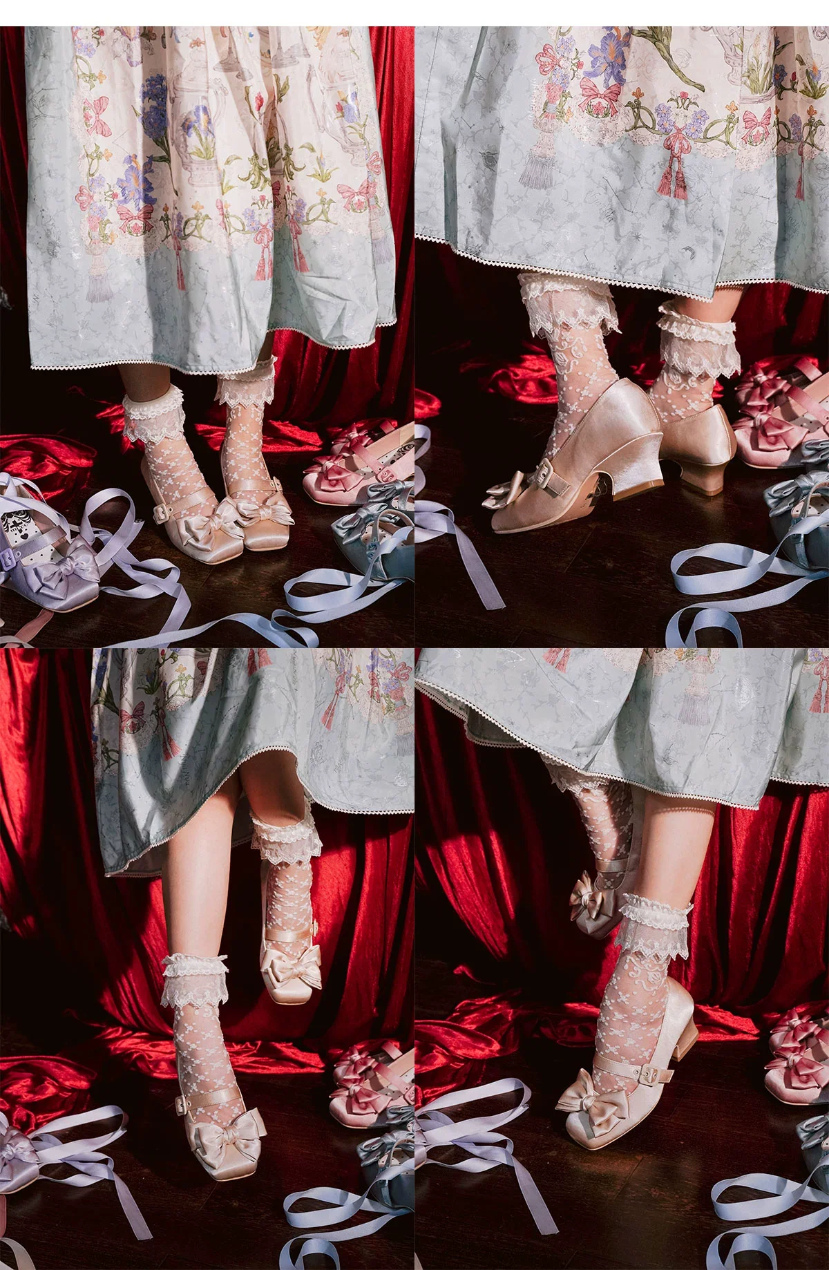 MODO - Sisi - Elegant Lolita Satin Shoes, Square Toe - Image 10