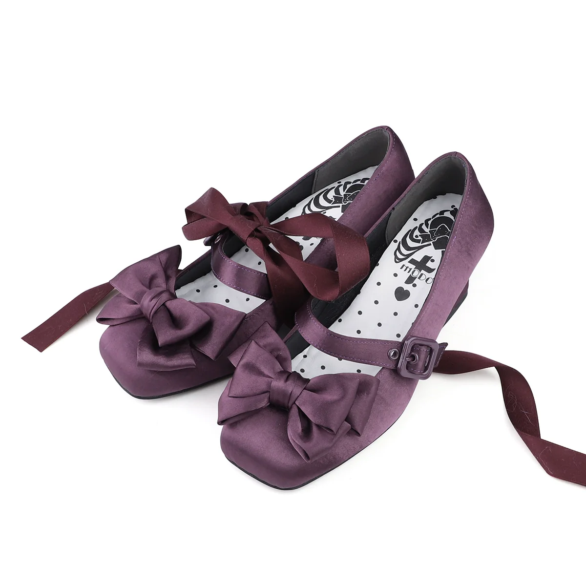 MODO - Sisi - Elegant Lolita Satin Shoes, Square Toe - Image 17