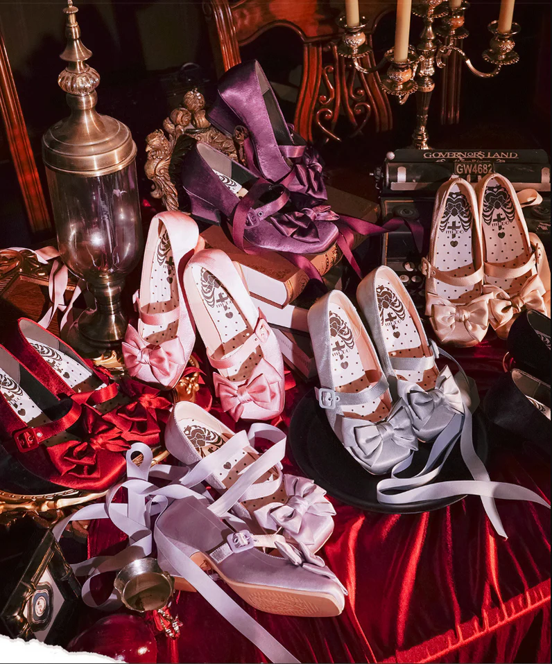 MODO - Sisi - Elegant Lolita Satin Shoes, Square Toe - Image 5