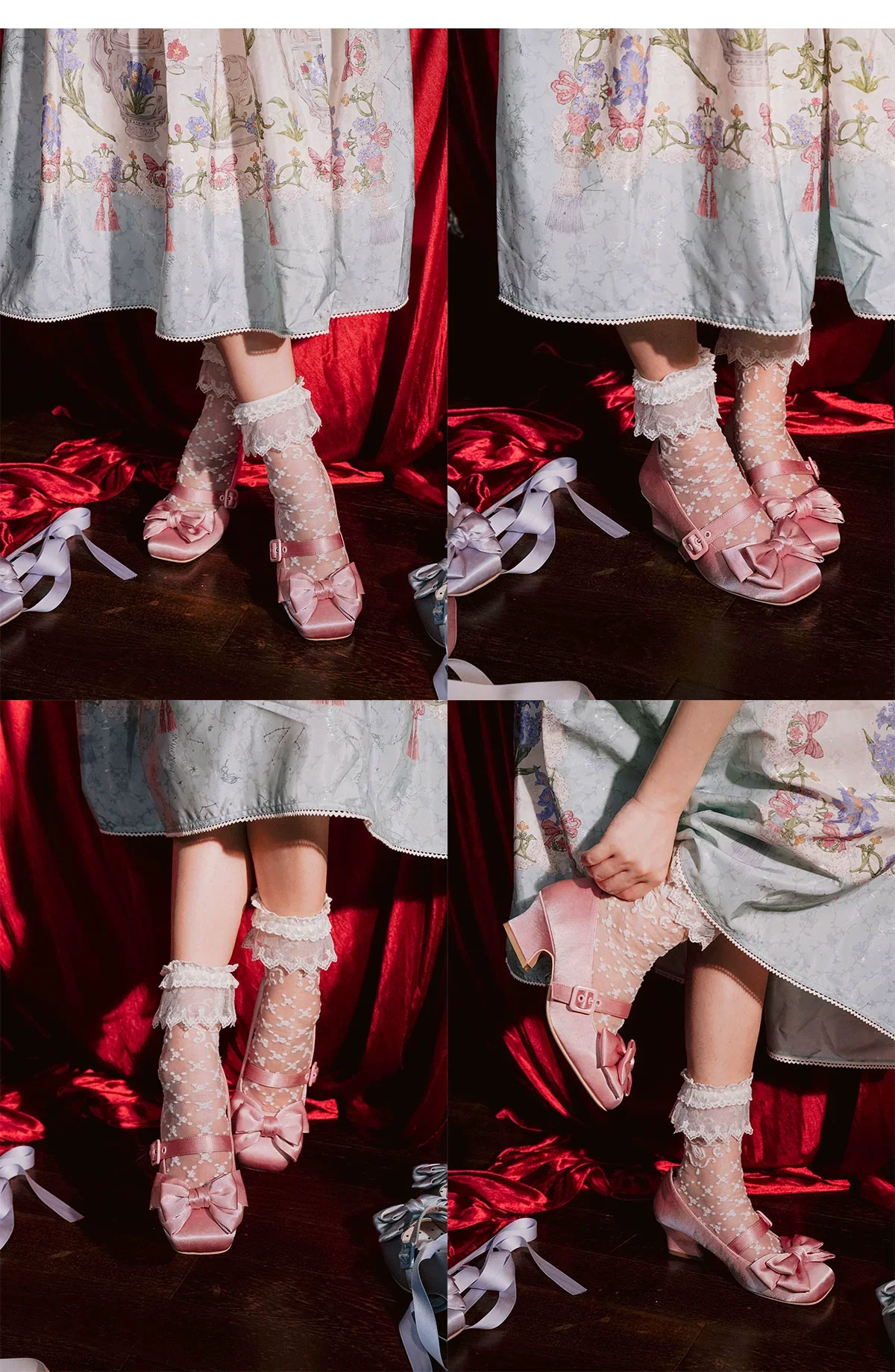 MODO - Sisi - Elegant Lolita Satin Shoes, Square Toe - Image 9