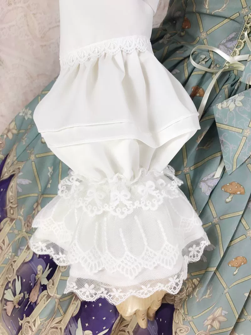 Yilia Lolita - Elegant Lolita Shirt Stand Collar Long Puff Sleeve Blouse - Image 7