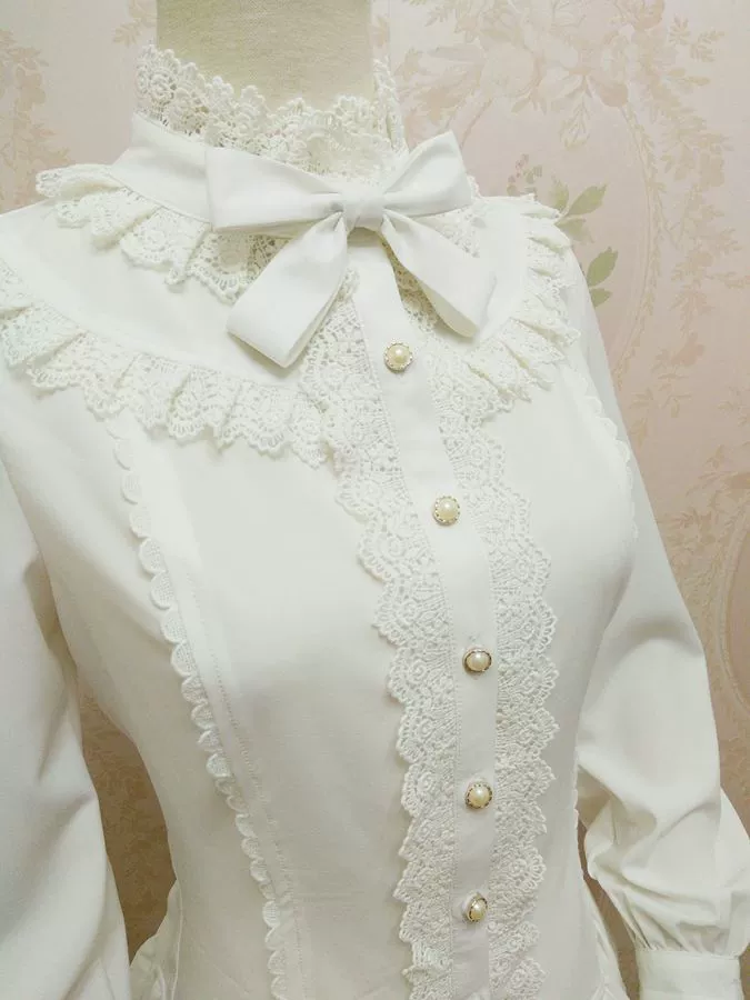 Yilia Lolita - Stand Collar Classic Lolita Blouse - Image 3