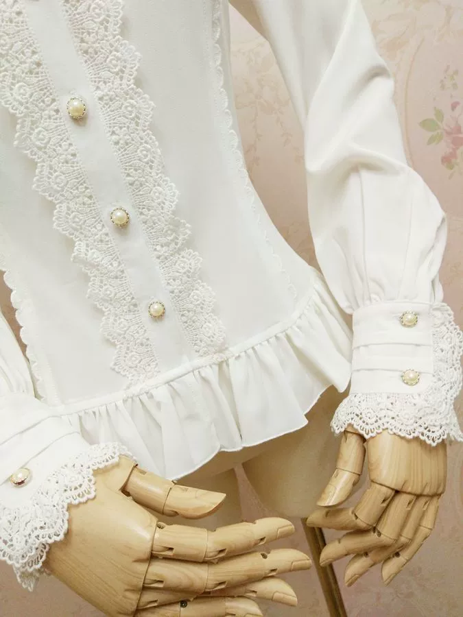 Yilia Lolita - Stand Collar Classic Lolita Blouse - Image 6