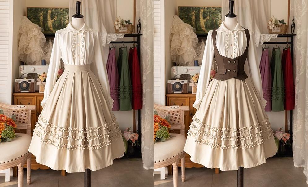 Forest Basket - Elegant Lolita Skirt Mushroom Edge Skirt Retro Classic - Image 10
