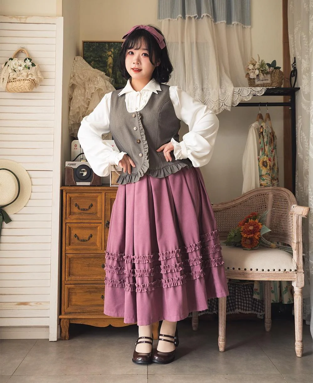 Forest Basket - Elegant Lolita Skirt Mushroom Edge Skirt Retro Classic - Image 7