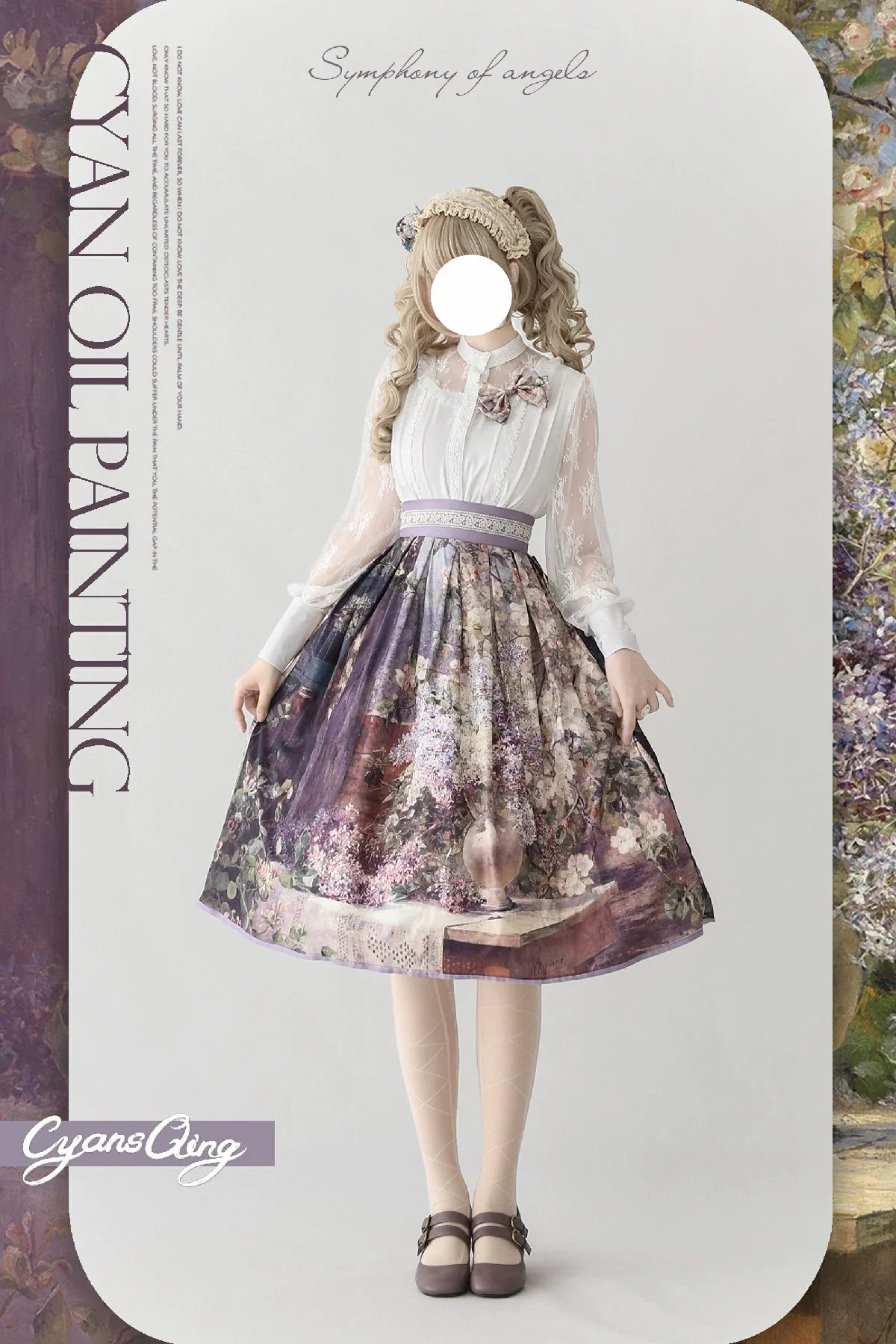 Cyan Lolita - Oil Painting Collection - Elegant Lolita Skirt Printed SK - Image 16