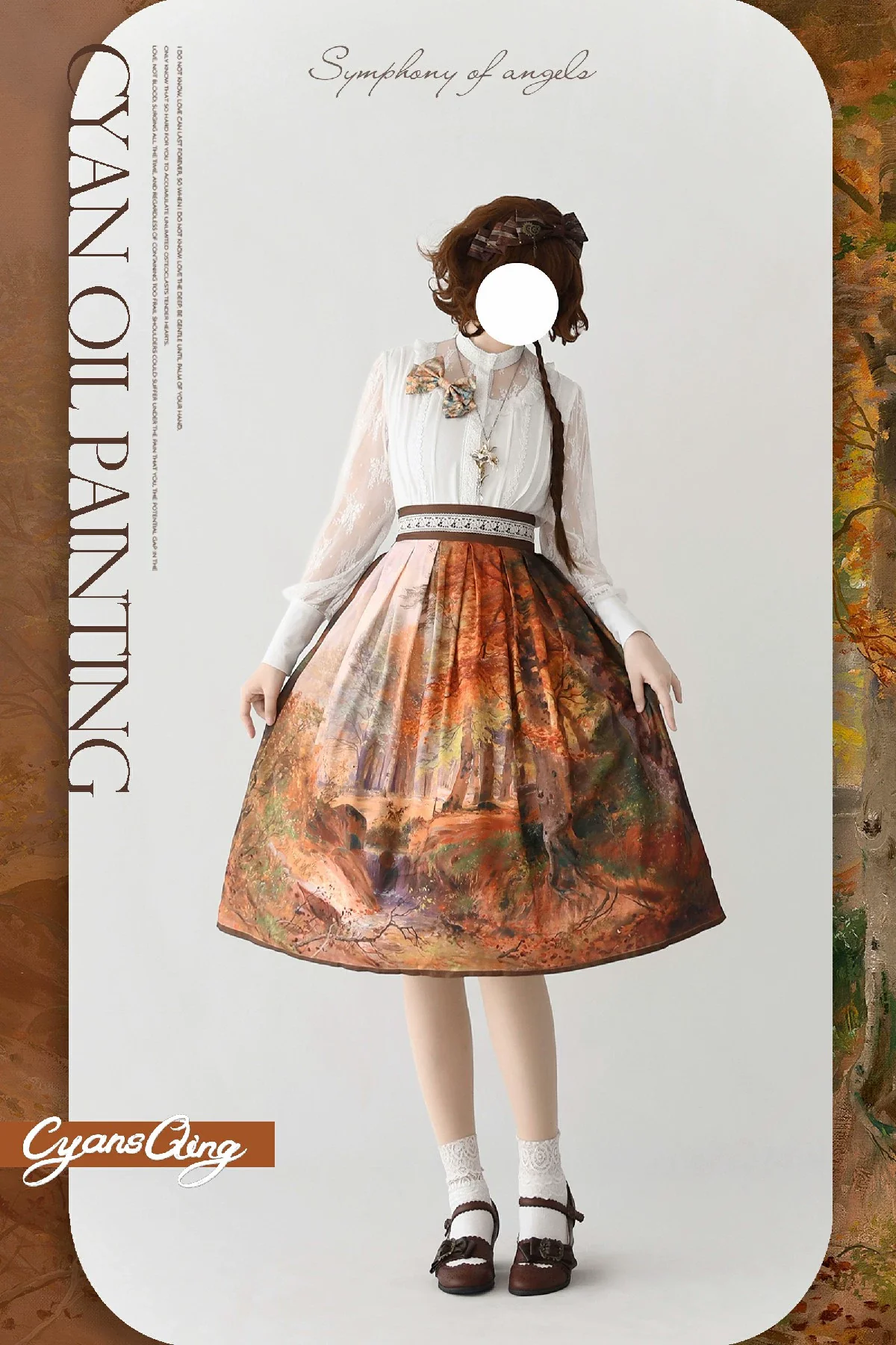 Cyan Lolita - Oil Painting Collection - Elegant Lolita Skirt Printed SK - Image 20
